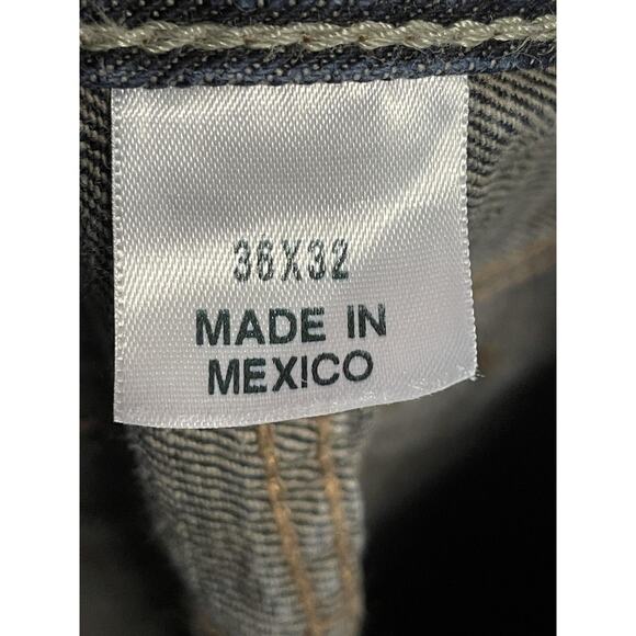 Eddie Bauer Jeans Mens 36x32 Blue Straight Fit Dark Wash Denim Cotton Classic - Picture 10 of 13